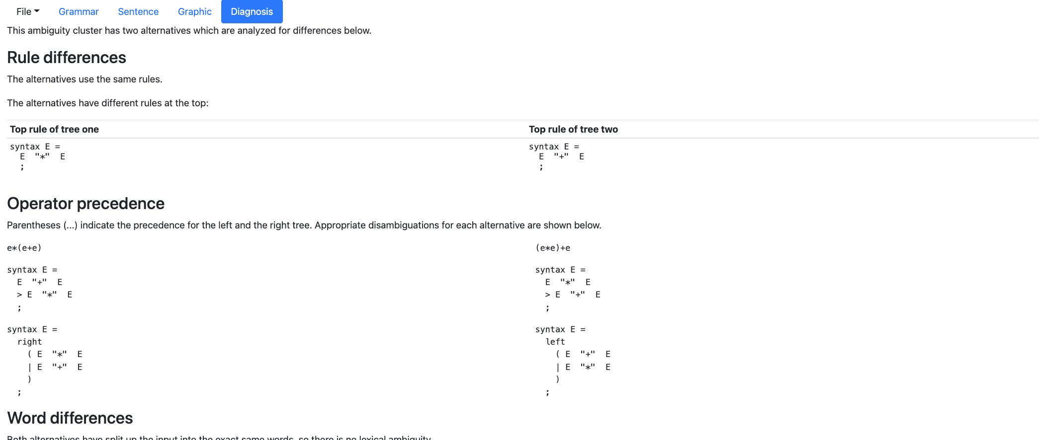 Human readable diagnostics and treatment report